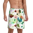 thumbnail image 2 of Wukai Floral Vintage Men’s Short Pajama Pants With Pockets Soft Sleep Pj Shorts for Men-Small, 2 of 6