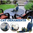 thumbnail image 1 of Estatua de Gato de Resina, Estatua de Gato Linda estirada, Artesanía Abstracta Moderna Creativa, Utilizada para la decoración del hogar y el jardín y Regalos para los Amantes de los Gatos,(Azul), 1 of 2