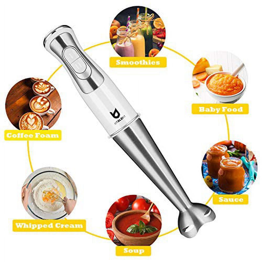 Immersion Hand Blender, UTALENT 3-in-1 8-Speed Stick Blender with Milk  Frother, Egg Whisk for Coffee Milk Foam, Puree Baby Food, Smoothies, Sauces  and