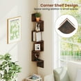 thumbnail image 3 of Resenkos 5-Tier Corner Shelf - Wall-Mounted Floating Bookshelf, Storage Organizer, Rustic Brown, 3 of 8