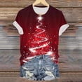 thumbnail image 6 of larppty Christmas Tshirts for Women 2025 Christmas Shirts Xmas Holiday Party Short Sleeve Pullover Tops (Red, XL), 6 of 7