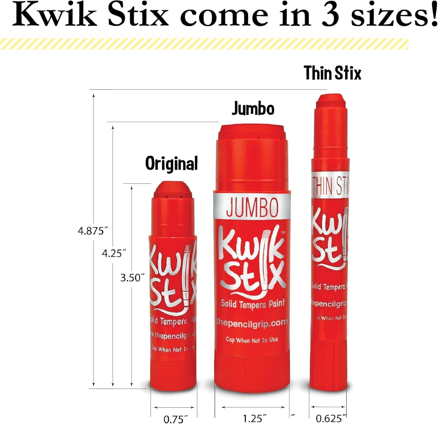 Kwik Stix Solid Tempera Paint Sticks, 10 Count, Pastel Colors, Washable, Quick-Drying, Non-Toxic
