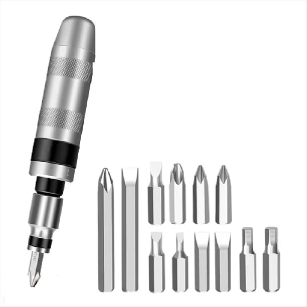 Destornillador Manual Inalámbrico para el Hogar, Kit de 13 Destornilladores de para Bricolaje, Herramientas para Golpear Tuercas.