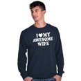 thumbnail image 5 of I Love My Awesome Wife Cute Husband Men's Long Sleeve Tee T Shirt Brisco Brands S, 5 of 6