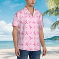 thumbnail image 2 of KLL Men's Hawaiian Shirt Short Sleeve Button Down Beach Shirts-Breast Cancer Awareness 1, 2 of 5