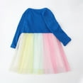 thumbnail image 7 of Odeerbi Kids Girls Rainbow Tulle Dress Spring Valentine's Day Cute Sequin Dresses Fashion Long Sleeve Round Neck Heart Printed Dress Colorful Mesh Dress Kids Girls Clothes, 7 of 7