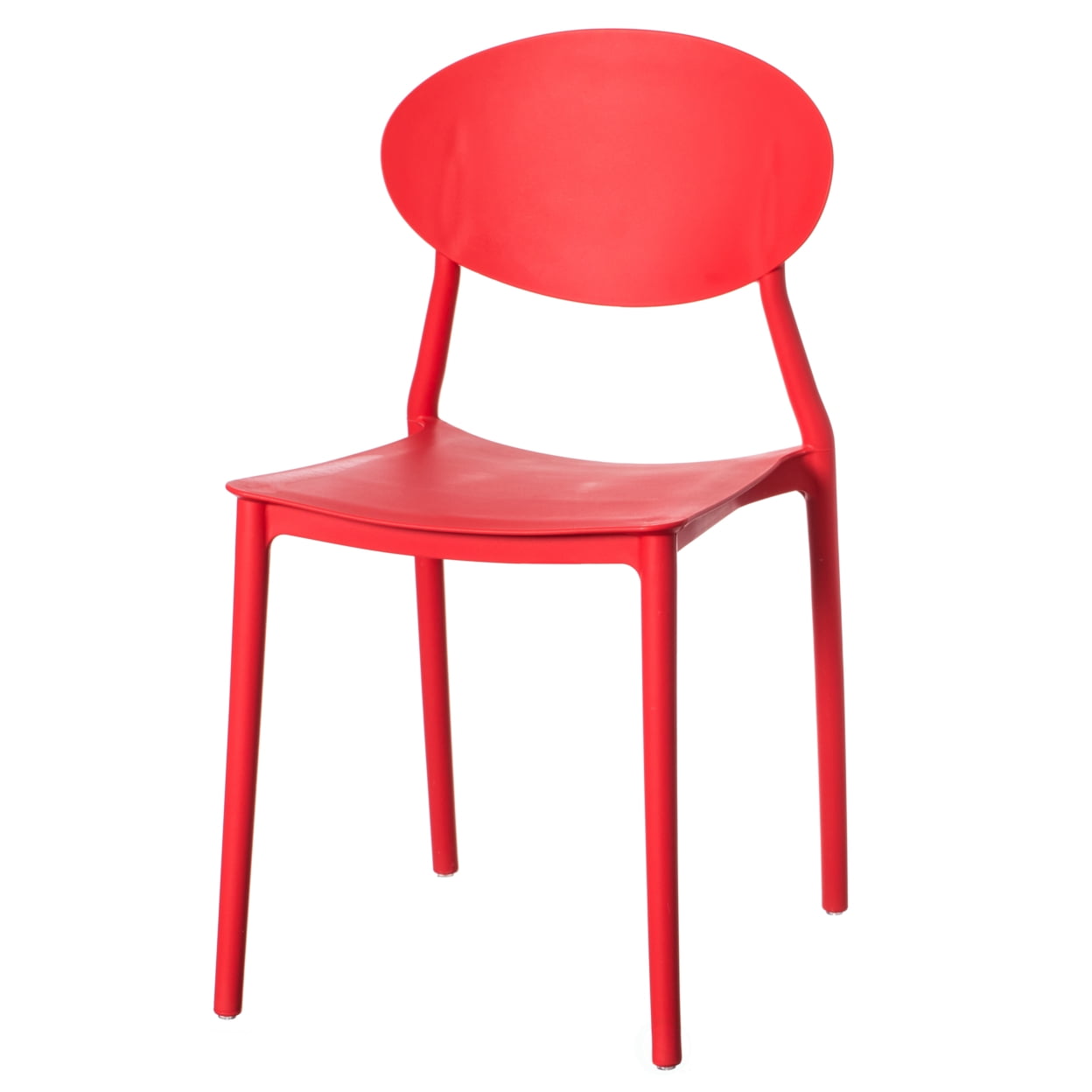 Modern Plastic Outdoor Dining Chair with Open Oval Back Design