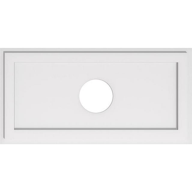 Ekena Millwork CMP34X17RE-06000 6 in. ID x 11.75 in. Rectangle Architectural Grade Médaillon de Plafond Contemporain PVC