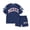 Blue, variant on CUSTG Kids Sets Letter Print Short Sleeve Tops With Shorts Casual Summer Outfit For Toddler Kids Leisure Style Home School Casual Outfit