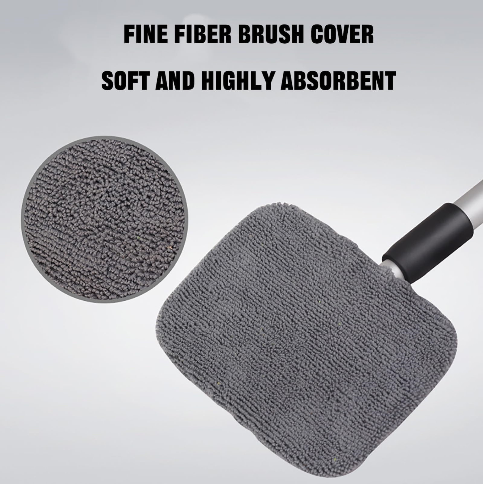 Kugisaki Car Wash Brush Set with Long Handle Microfiber Car Wash Mop Scratch-Free Car Cleaning Brush Kit Include 3 Wash Mops & 2 Replacement Heads for Car Windows Wheels