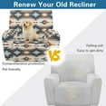 thumbnail image 5 of Renewold Western American Tribal Reclining Sofa Cover Universal Stretch Sofa Recliner Cover 4 Pieces Recliner Couch Slipcover Polyester Spandex Furniture Protector for Kids, Pets, Brown Blue, 5 of 8