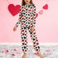 thumbnail image 2 of BLVB 2 Piece Boys Girls Valentine's Day Pajamas Kids Long Sleeve Top and Pants Pajamas Pjs Sleepwear Set for Kids 5-14 Years, 2 of 7