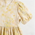thumbnail image 5 of HAOTAGS Girls Easter Dresses Ruffles Sleeve Summer Casual Cute Prints Kids Flare Flowy Dresses Yellow Size 7, 5 of 5