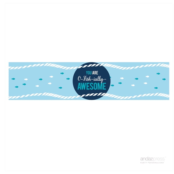 Sail Away Nautical Birthday O Fish ially Awesome Milk Bottle Labels, 10-Pack