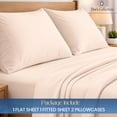 thumbnail image 2 of Dee's Collection 800 TC 4 Piece Sheet Set 15 Inch Deep pocket 100% Egyptian Cotton King Size, Peach Color, 2 of 6