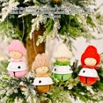 thumbnail image 2 of Paquete de 4 campanas de árbol de Navidad colgantes de muñecas decoraciones colgantes gorro de tejer de año nuevo colorido decorativo hogar manualidades Inevent HA009399-00, 2 of 7