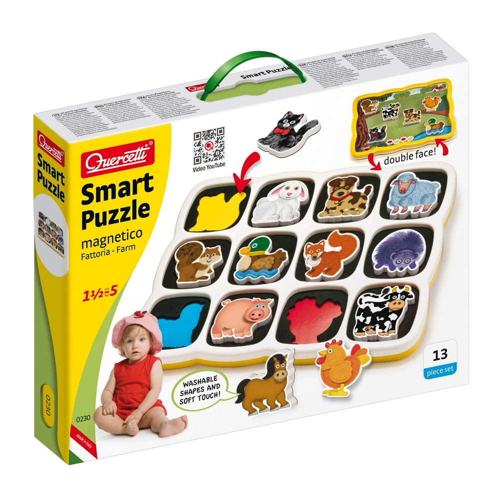 Quercetti Smart Puzzle Farm twosided puzzle game. One side