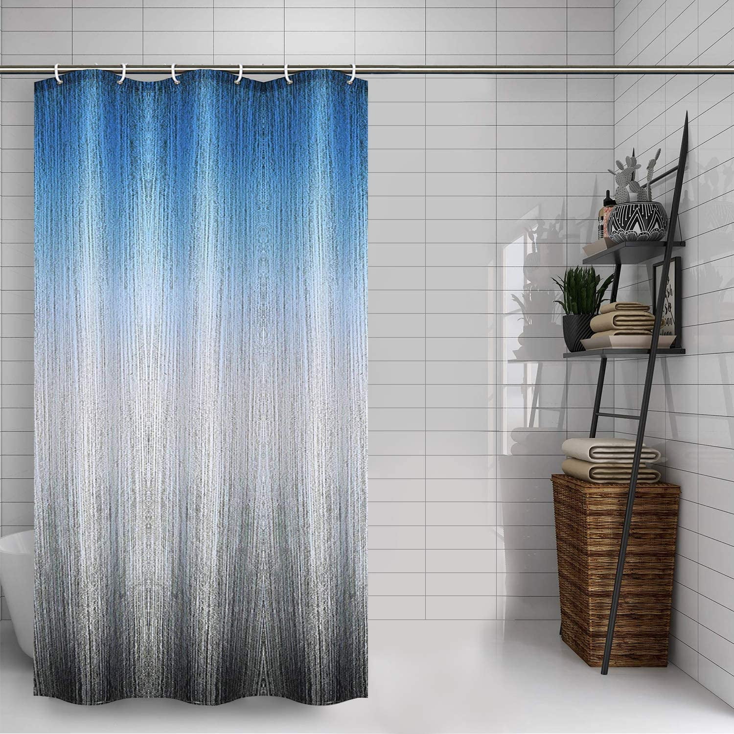 Fabric Shower Curtain Ombre, Ombre Shower Curtain Blue