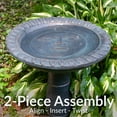 thumbnail image 5 of Sunnydaze Facade du Soleil Freestanding Glass Fiber Reinforced Concrete Outdoor Bird Bath, Blue, 5 of 17