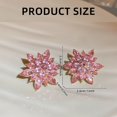 thumbnail image 3 of FENOHREFE Multilayer Rhinestones Flower Earrings Zircon Solid Color Floral Ear Studs Jewelry Engagement Accessory for Women, 3 of 7
