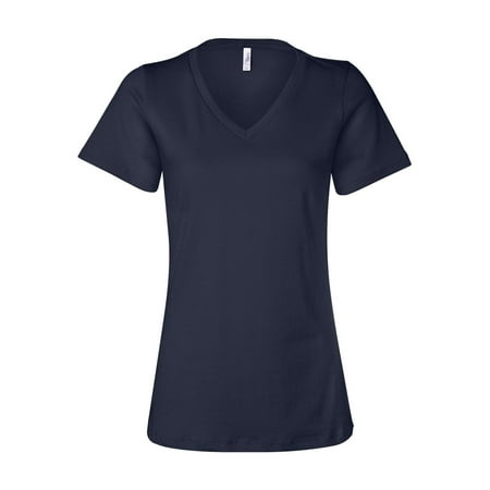 6000 Bella Jersey Knit Tee - Bella + Canvas T-Shirts Women's Relaxed Short Sleeve Jersey V-Neck Tee