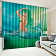 thumbnail image 4 of Rideau avec Motif de Vue sur la Mer Rideaux Décoration Draperie Inaltérable Imprimé Lavable à la Machine, 4 of 10