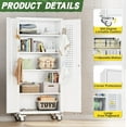 thumbnail image 5 of SUNCROWN Metal Storage Cabinet with Wheels,72” White Garage Storage Cabinet with Pegboards and Wheels, Rolling Tool Cabinet with Locking Doors and Shelves for Home,Basement, Kitchen Pantry,Warehouse, 5 of 7