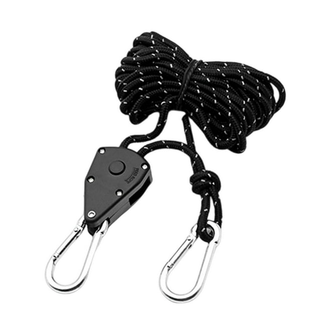 S SERENABLE Cintre en Corde 12 Pieds Sangle à Cliquet Robuste à Attacher pour Gazebo Randonnée en Plein Air Noir
