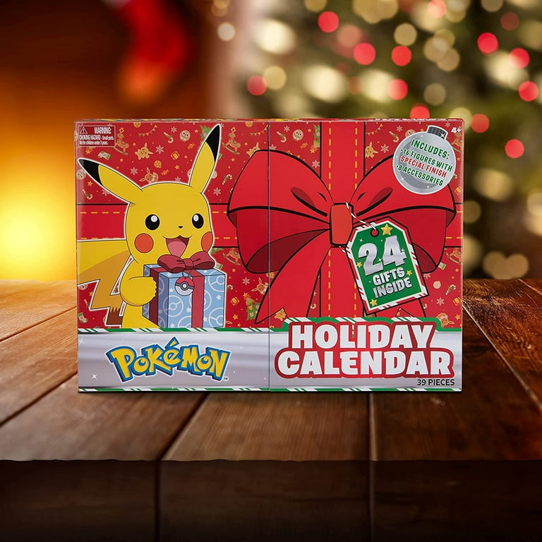 Pokemon Holiday Advent Calendar for Kids, 24 Gift Pieces - Includes 16 Toy  Character Figures & 8 Christmas Accessories - Ages 4+