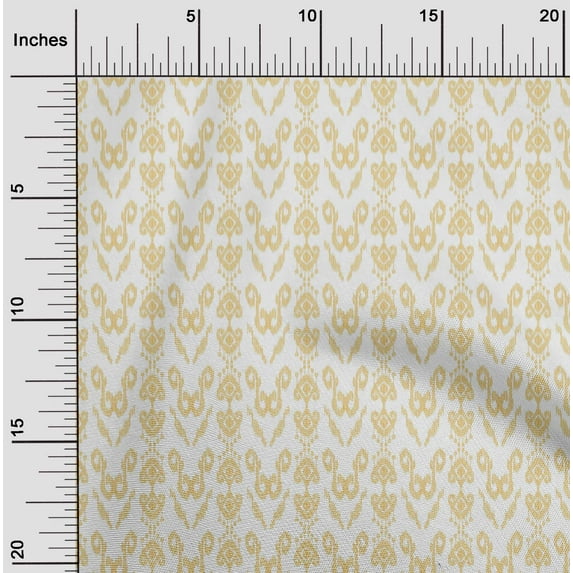 oneOone Organic Cotton Poplin Twill Fabric Ethnic Ikat Print Fabric BTY 42 Inch Wide