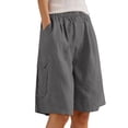 thumbnail image 2 of Kureaily Womens Summer Shorts Shorts For Women Linen Wide Leg Knee Length Casual Loose Fit Comfy Straight Leg Pant, 2 of 5