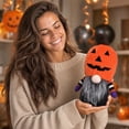 thumbnail image 6 of erdimoy Halloween Gnome Plush Dolls, 3-Piece Set with Pumpkin, Black Cat & Frankenstein Designs, Fall Home Decor, 6 of 6