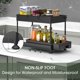thumbnail image 4 of Under Sink Organizer, Sliding Cabinet Basket Organizer 2 Tier Under Bathroom Storage Rack with Hooks, Hanging Cup, Dividers, Black, 4 of 4