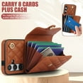 thumbnail image 3 of Dteck Crossbody Strap Case for Samsung Galaxy S24 Plus,Magnetic Leather Card Slots Women Case Shockproof Kickstand Back Cover with Shoulder Strap for Galaxy S24+,Brown, 3 of 9