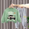 thumbnail image 2 of Kaprioy Boys Clothes Fall Winter Outfits Kids Fall Boys Pants Set Kids Letter Print Sweatshirts 2PCS Long Sleeve Cartoon Clothing, 2 of 7