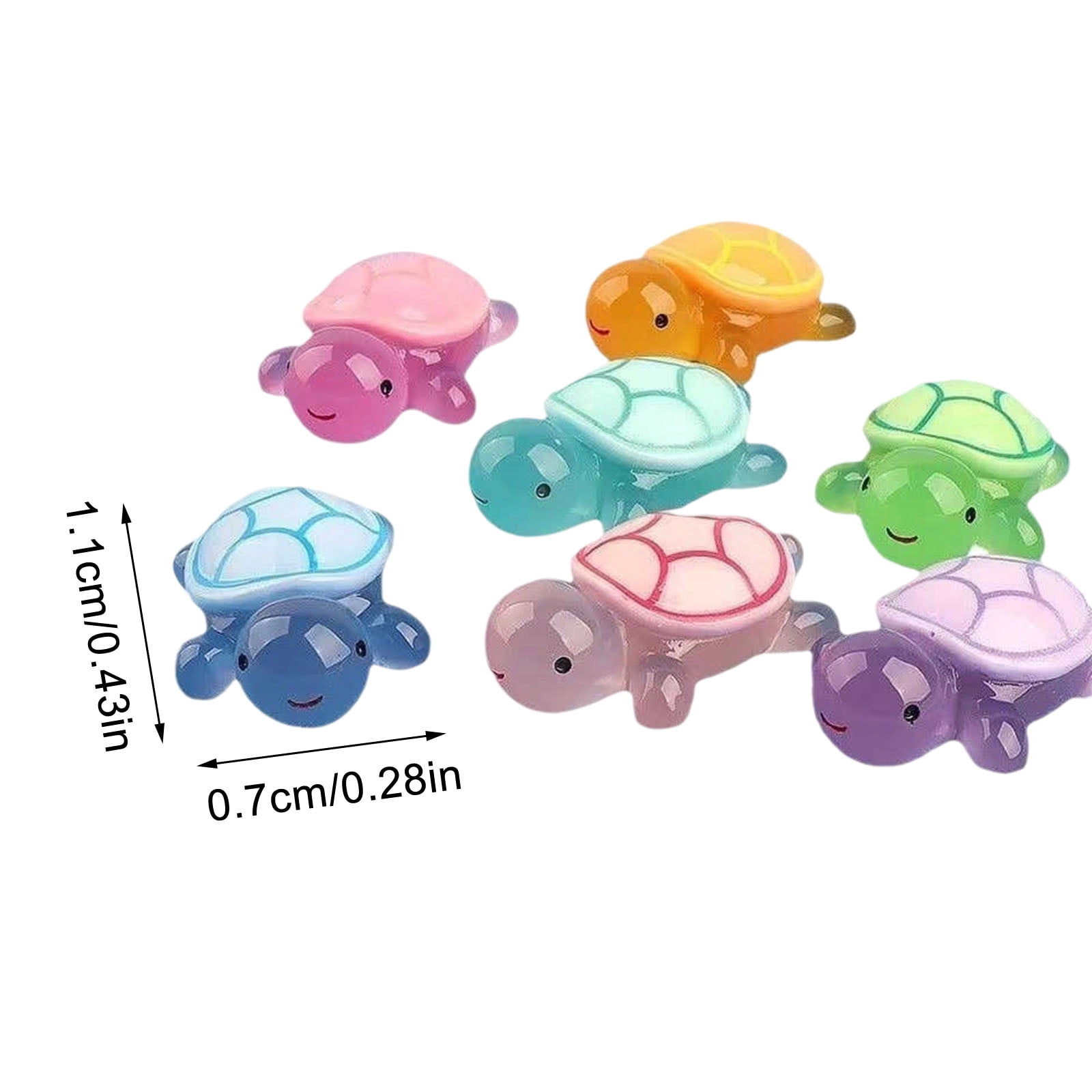 100PCS Mini Resin Animals Turtles Night Glow,Mini Animals Figures,Mini Turtless Turtle Toys Miniature Things Figurines to Hide, Tiny Turtles for DIY Fairy Garden Decoration Dollhouse Micro Landscaping