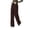 Coffee, variant on Women's High Waist Yoga Pants, Solid Color Straight Leg Activewear, Casual Sports Trousers For Studio & Daily Wear White 2XL