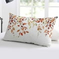 thumbnail image 5 of Fall Leaves Throw Pillow Cover 20 x 36 Inch Decorative Pillow Cover Country Watercolor Orange Eucalyptus Plants Lumbar Pillowcase Seasonal Rectangle Cushion Case for Couch Sofa Bed Living Room, 5 of 7