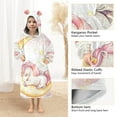 thumbnail image 4 of Unicorn Sleep Moon Oversized Wearable Blanket Hoodie Sweatshirt Flannel for Unisex Girls Boys, 4 of 7