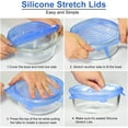 thumbnail image 6 of Amerteer 12PCS - Silicone Stretch Lids,Various Sizes and Shape of Containers,Reusable, Durable and Expandable Food Covers, Dishwasher and Freeze - White&Blue, 6 of 6