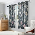 thumbnail image 6 of Gray Floral Print Semi Sheer Curtains for Living Room Bedroom Set of 2 Insulated Window Drapes, 6 of 6
