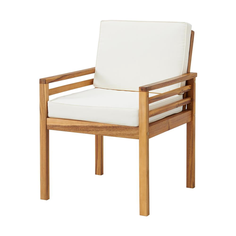 Okemo Acacia Wood Outdoor Dining Set with Table and 4 Chairs with cushions