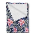 thumbnail image 2 of Camo Soft Flannel Fleece Throw Blanket, Victorian Theme Pink Retro Design Roses Urban Fashion Nature Feminine, Cozy Plush for Indoor and Outdoor Use, 60" x 80", Violet Blue Sage Green, by Ambesonne, 2 of 5