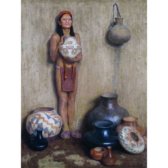 Couse Pottery Vendor Native American Ceramics Painting Extra Large Art Print Wall Mural Poster Premium XL