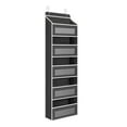 thumbnail image 1 of Organizador de almacenamiento para sobre la puerta con 5 bolsillos grandes y estantes colgantes detrás de la puerta. Negro, 1 of 9