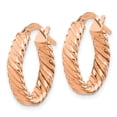 thumbnail image 6 of 14K Rose Gold Patterned Oval Hoop Earrings, 6 of 7