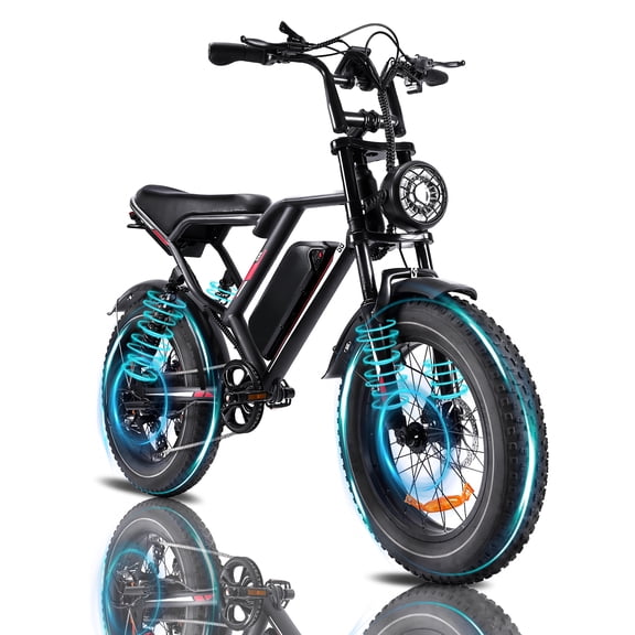 UL2849 Electric Bike for Adults - 1000W Motor, 20"x4" Fat Tire,48V/17.5AH, Full Suspension, 7-Speed