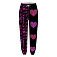 thumbnail image 4 of Rovga Women Pants Valentine's Day Love Heart Printed Bottom Sweatpants Pockets High Waist Sporty Gym Fit Jogger Trousers Leisure Outwear, 4 of 4