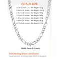 thumbnail image 3 of PROSTEEL Mujeres Hombres Collar De Cadena De 5 mm Cadena Figaro Plata De Ley 925 Sólida Collares Figaro Hip Hop Niños Joyería Regalo, 22 Pulgadas, 3 of 6