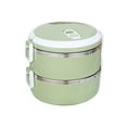 thumbnail image 1 of Dengmore 1400 ml Boîte à Lunch Ronde à 2 Couches en Acier Inoxydable Boîte à Lunch Boîte de Rangement pour Aliments Boîte à Lunch pour Enfants Aliments Chauds, 1 of 5
